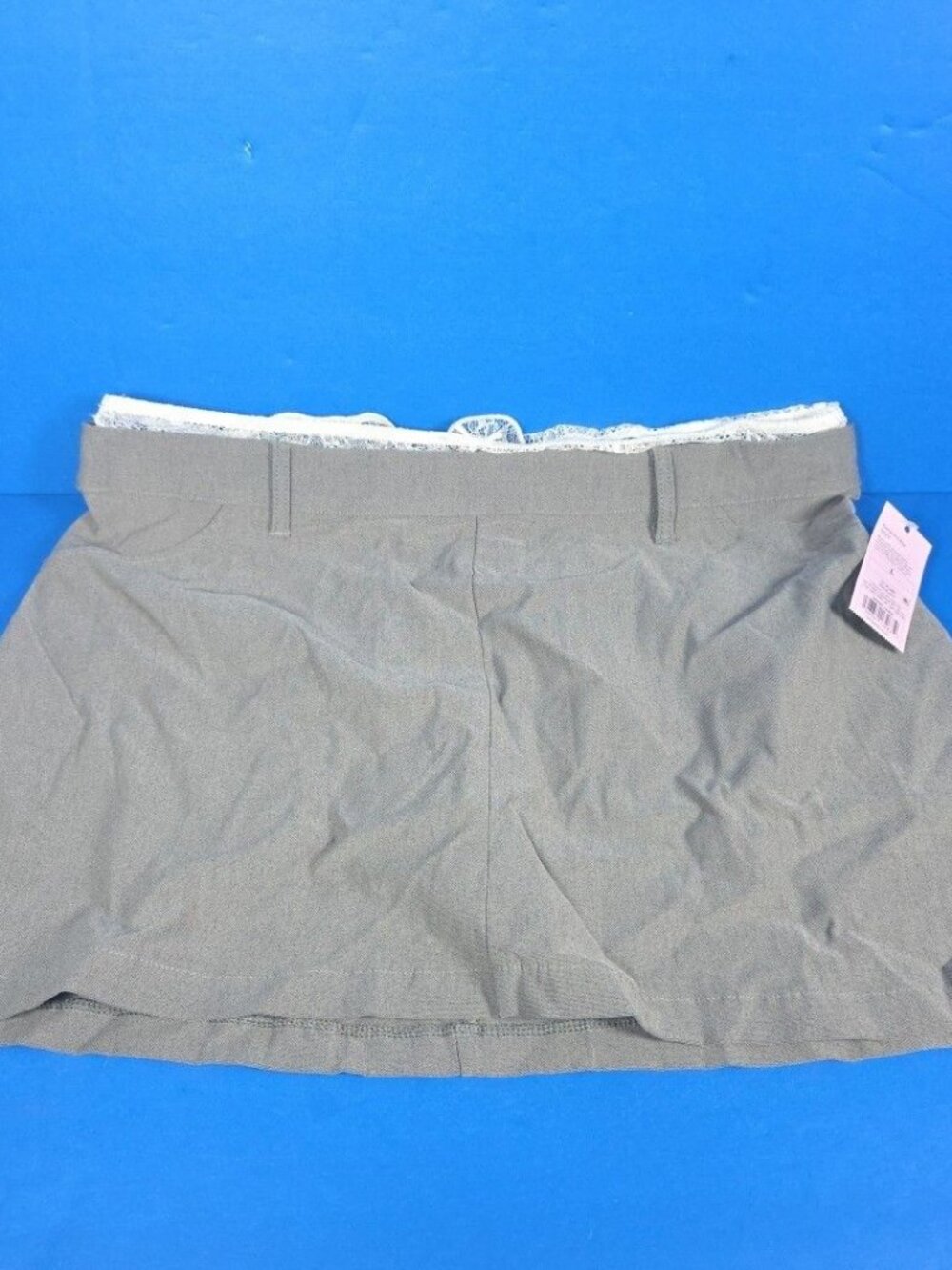 Mini Skirt XS Wild Fable Women's Peek-A-Boo Lace Stretch Gray